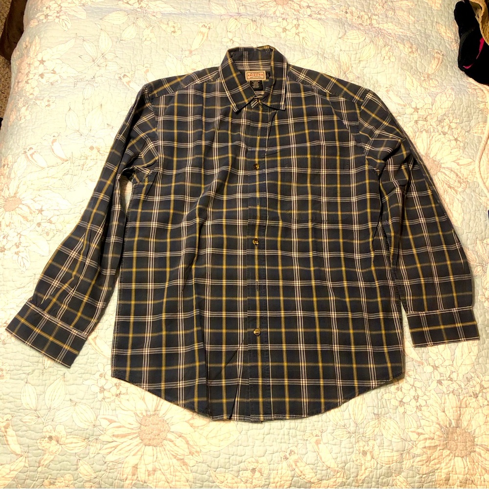 Blue Long-Sleeve Button-Down Shirt by Arizona Jean Company